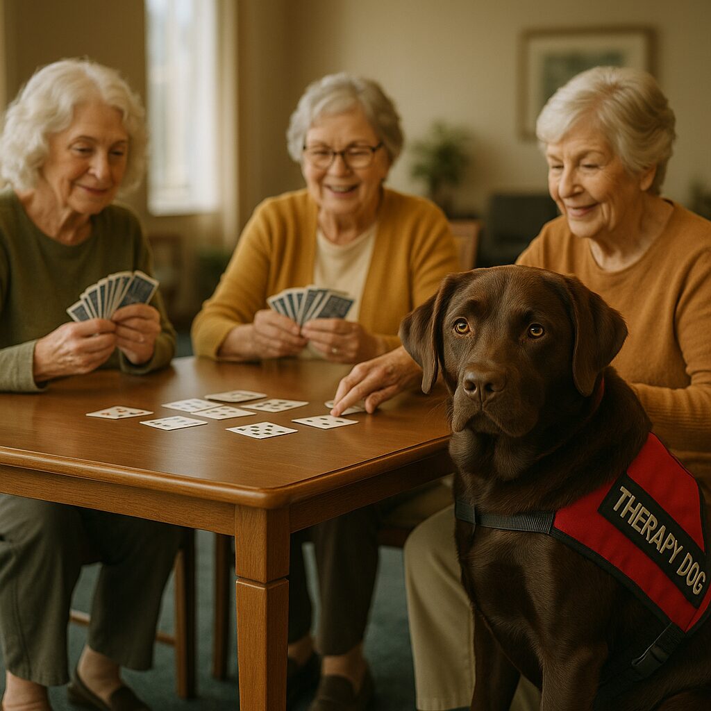 therapy dog at assisted living center